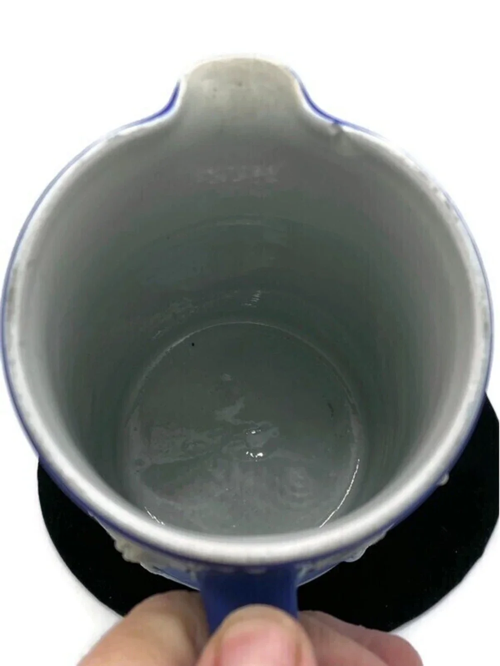 Wedgwood Blue Etruscan Jasperware Syrup Jug Pitcher W/ Lid